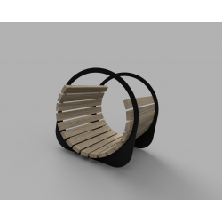 wood basket 'cirkl'